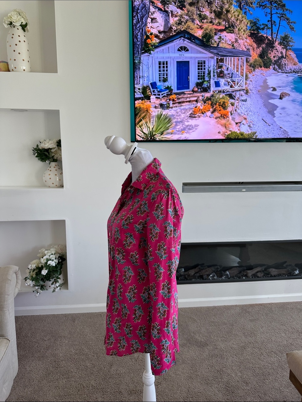 J. Crew Pink Floral Button-Down Shirt - Picture 3 of 7